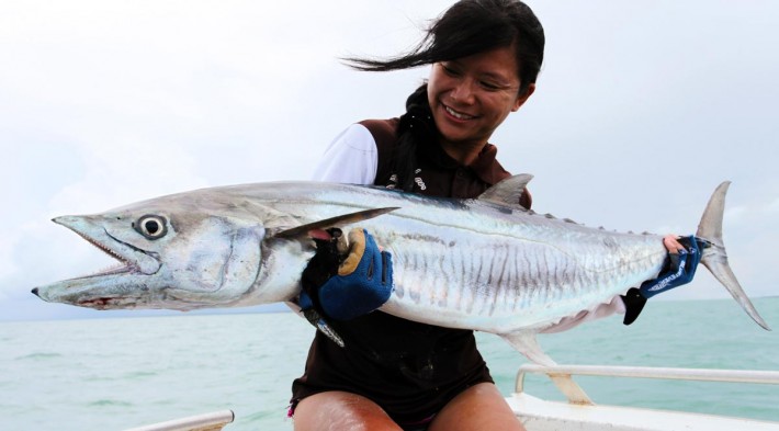 I caught this Mackerel and it’s nearly as big as me.