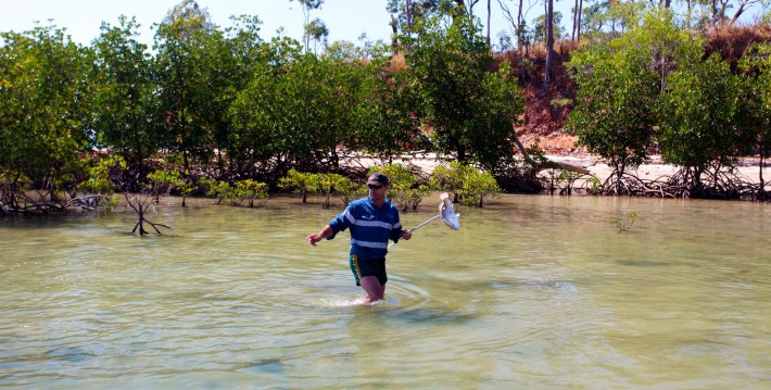 Spearing a fish